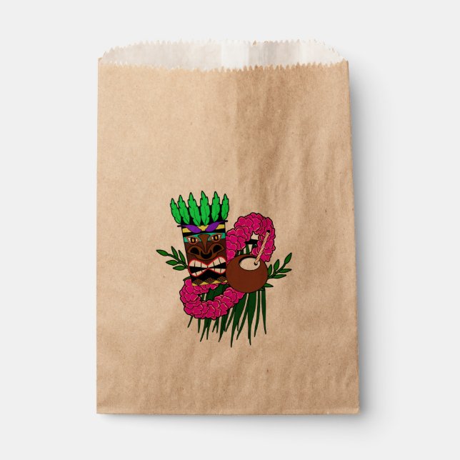 Sachets En Papier Fête d'anniversaire de Luau (Devant)