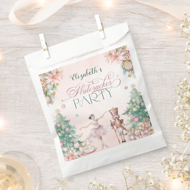 Sachets En Papier Fête d'anniversaire des filles noires roses douces (Coupé)