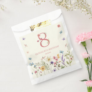 Sachets En Papier Fête d'anniversaire élégante papillon fleur sauvag