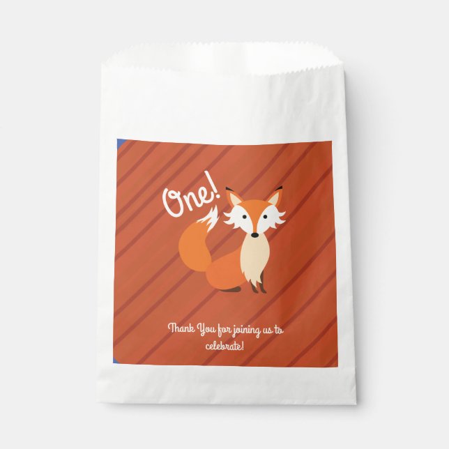 Sachets En Papier Fête d'anniversaire Fox (Devant)