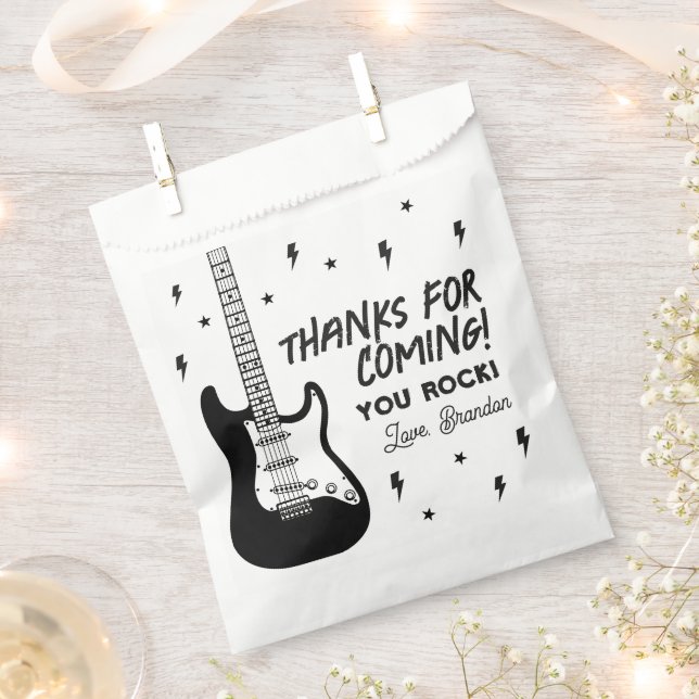 Sachets En Papier Fête d'anniversaire Rock and Roll (Coupé)