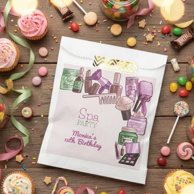 Sachets En Papier Fête d'anniversaire spa de beauté (Créateur téléchargé)