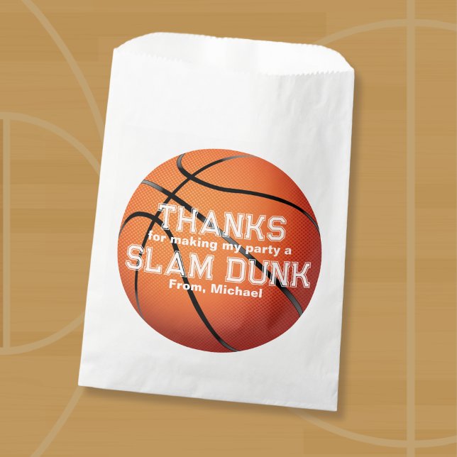 Sachets En Papier Fête de basket (Basketball Party Favor Bag)