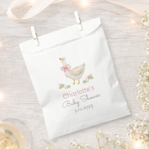 Sachets En Papier Fête de bébé "Silly Goose en liberté" rose
