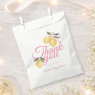 Sachets En Papier Fête de naissance Coquette Lemon Pink