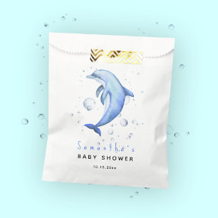 Sachets En Papier Fête de naissance dauphin océan aquarelle