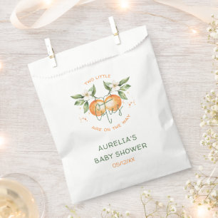 Sachets En Papier Fête de naissance jumeaux Deux Petits Amour Orange