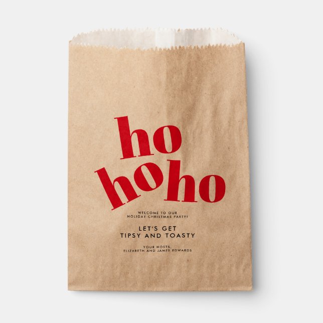 Sachets En Papier Fête de Noël Tipsy et Toasty Hohoho (Devant)