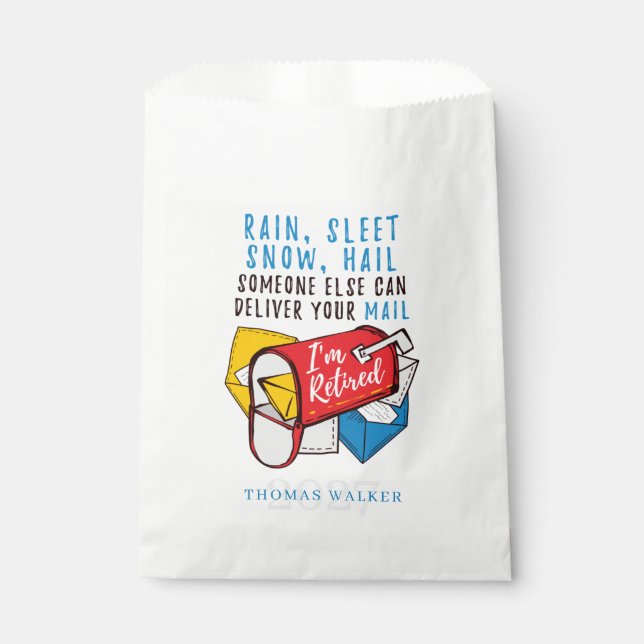 Sachets En Papier Fête de retraite de travailleur postal à la retrai (Devant)