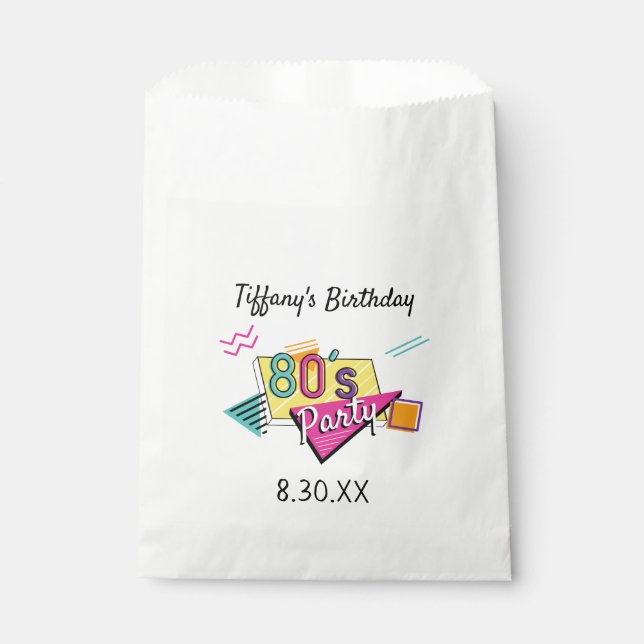 Sachets En Papier Fête des années 80 colorée (Devant)