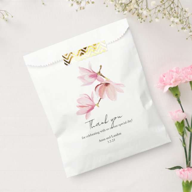 Sachets En Papier Fête des mariées d'aquarelle romantique Magnolia (Scellé)