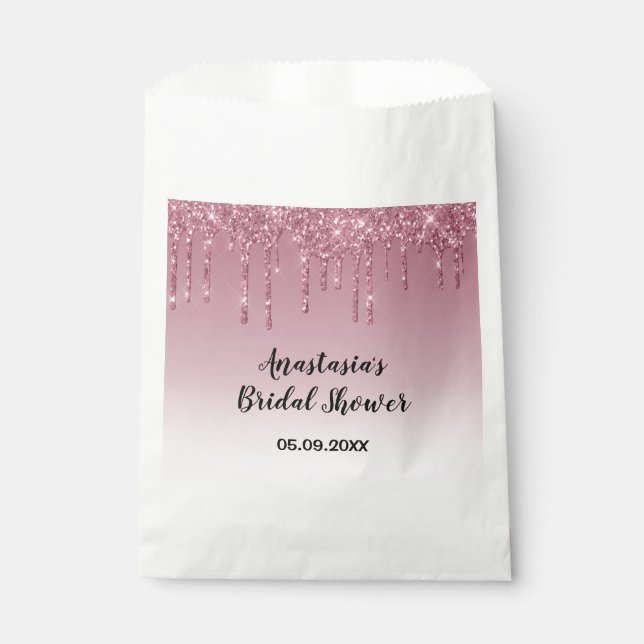Sachets En Papier Fête des mariées de glam Purple Rose Gold Parties  (Devant)