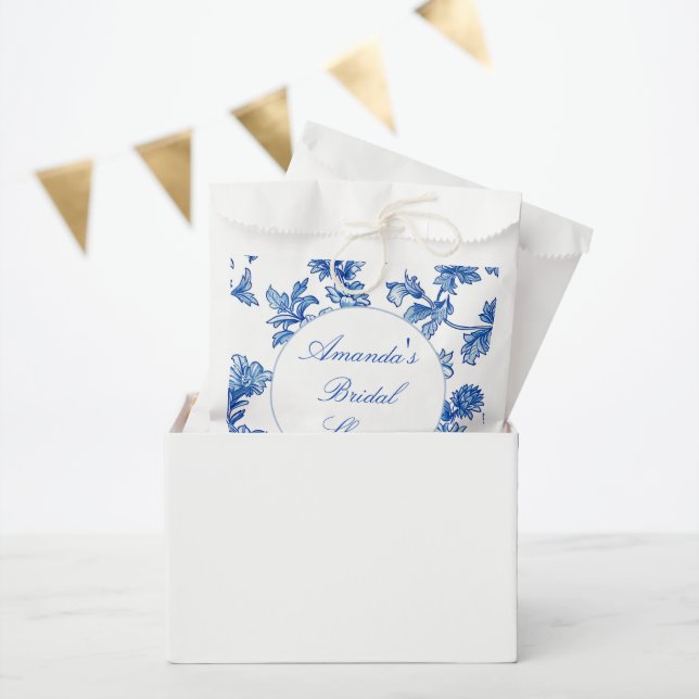 Sachets En Papier Fête des mariées de la Chinoiserie Bleue et Blanch (Fête)