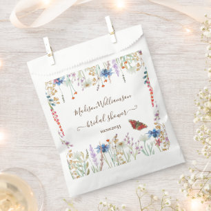 Sachets En Papier Fête des mariées de papillon de prairie fleur sauv