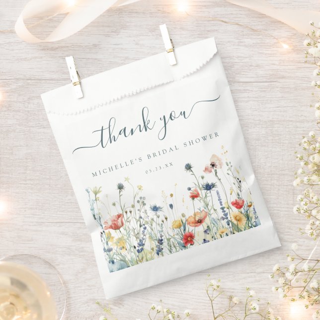 Sachets En Papier Fête des mariées Fleur sauvage vive (Coupé)