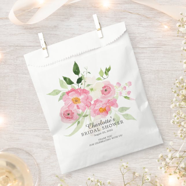 Sachets En Papier Fête des mariées florale en fleurs printanières (Coupé)