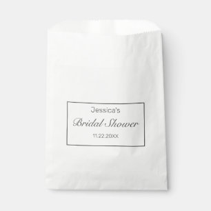 Sachets En Papier Fête des mariées minimaliste moderne en noir blanc