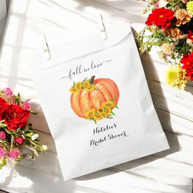 Sachets En Papier Fête des mariées Orange White Fall Citrouille (Créateur téléchargé)