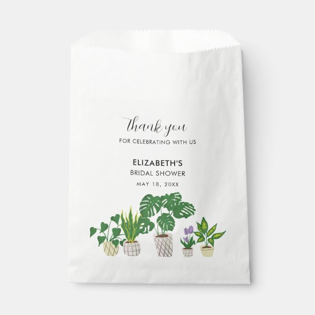 Sachets En Papier Fête des mariées Plante à pots Merci de verdure (Devant)