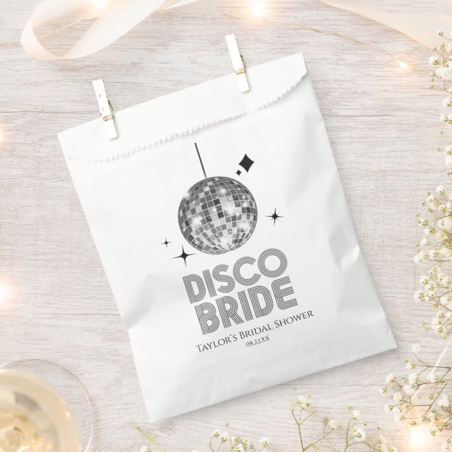Sachets En Papier Fête des mariées Silver Disco Ball Disco Bride (Coupé)