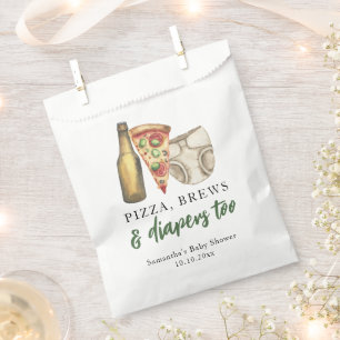 Sachets En Papier Fête prénatale Pizza, Bières et Couches aussi
