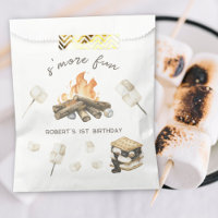 Feu de camp pour 1er anniversaire S'more aquarelle