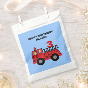 Sachets En Papier Feu rouge Camion enfant's Birthday Photo Party