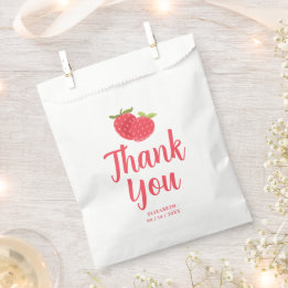 Sachets En Papier Fille 1er Anniversaire Merci pour la Fraise Sucrée