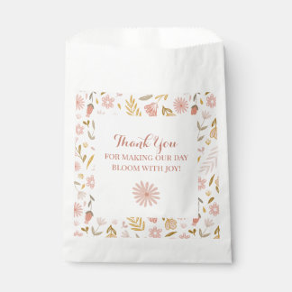 Sachets En Papier Fille Anniversaire Pink Pastel Fleur sauvage