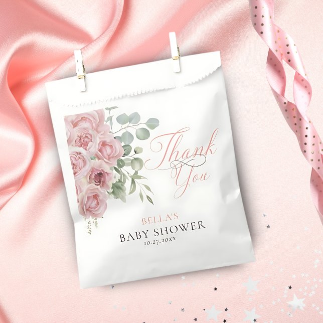 Sachets En Papier Fille bébé en fleurs Baby shower Merci (Créateur téléchargé)