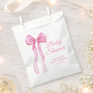 Sachets En Papier Fille Bébé Rose avec un Nœud C'est Baby shower