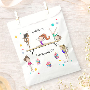 Sachets En Papier Fille Gymnastique Cupcake & Balloon Anniversaire