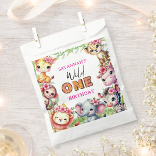 Sachets En Papier Fille Sauvage Une Anniversaire Safari Jungle