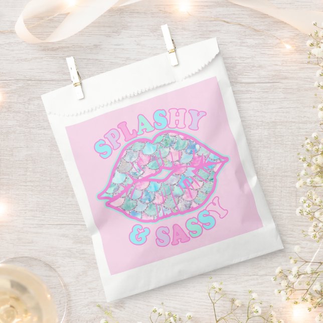 Sachets En Papier Fille Splashy & Sassy Rose Turquoise Mermaid Kiss (Coupé)