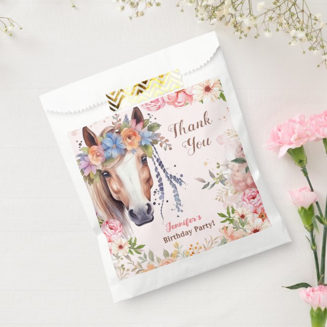 Sachets En Papier Filles Cheval Fête d'anniversaire Filles Favoriser (Scellé)