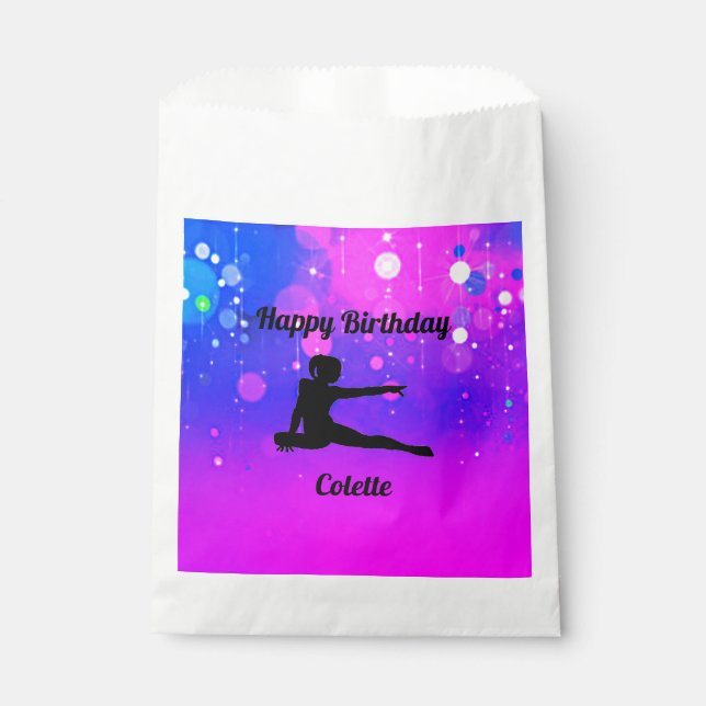 Sachets En Papier Filles Gymnastique Joyeux Anniversaire Favoriser l (Devant)