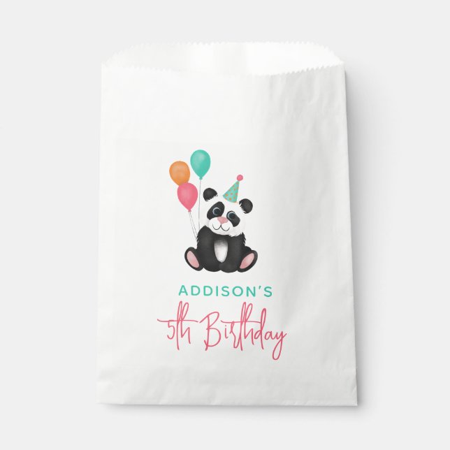 Sachets En Papier Filles mignonne Jungle Panda Anniversaire de enfan (Devant)