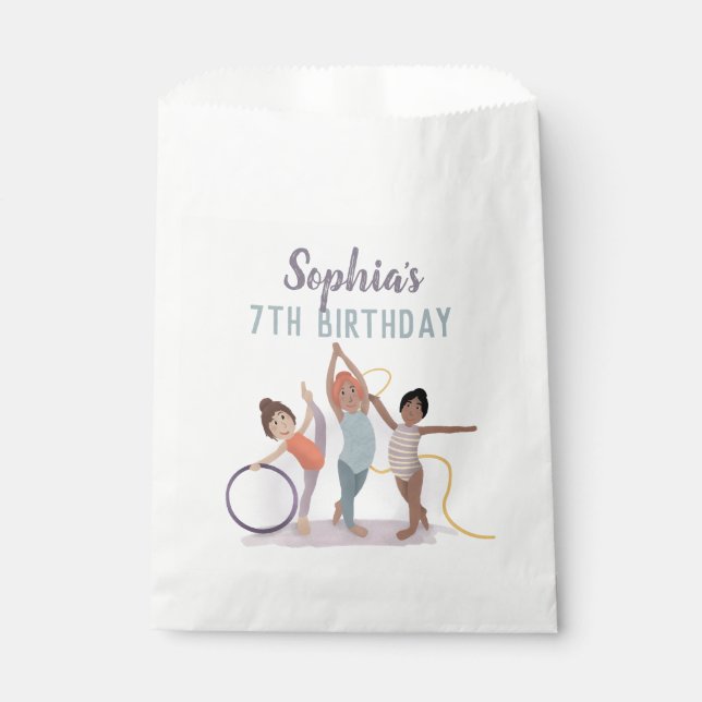 Sachets En Papier Filles mignonne Moderne Purple Gymnastique Anniver (Devant)
