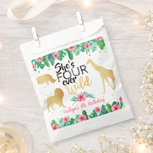 Sachets En Papier Filles quatre jamais sauvages 4e fête d'anniversai (Coupé)