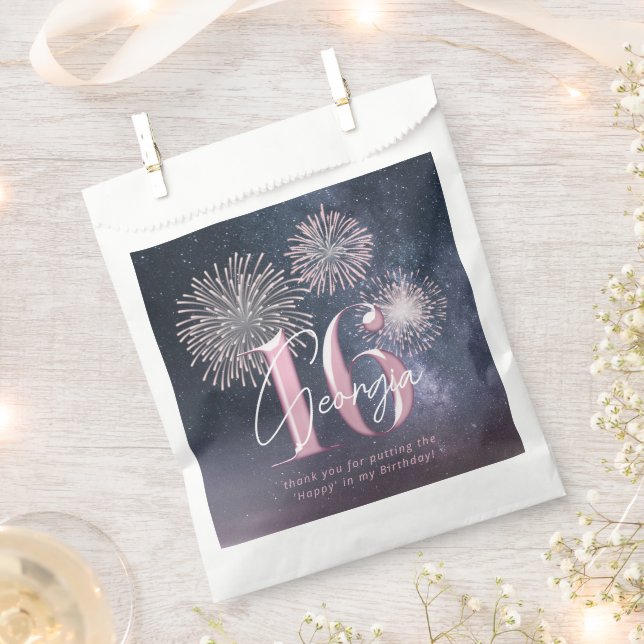 Sachets En Papier Fireworks Sweet 16 Midnight Blush ID984 (Coupé)