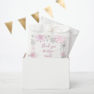 Sachets En Papier Flambeaux d'argent rose Merci neige beaucoup