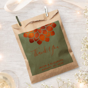Sachets En Papier Fleur de cuivre spectaculaire sur Merci vert