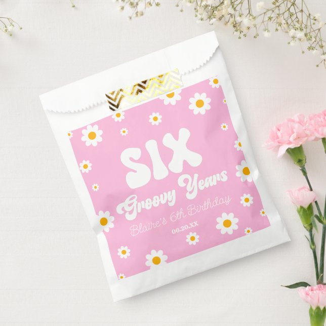 Sachets En Papier Fleur de marguerite Six années Super 6e fête d'ann (Scellé)