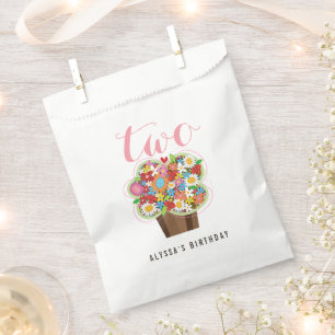 Sachets En Papier Fleur de printemps Cupcake Girl's 2nd Birthday Par