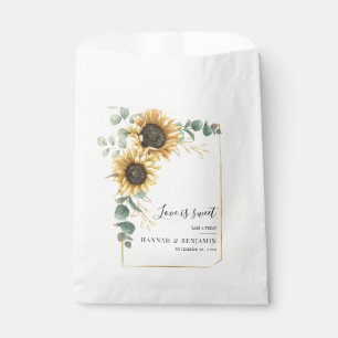 Sachets En Papier Fleur de Soleil Floral Eucalyptus Mariage de verdu
