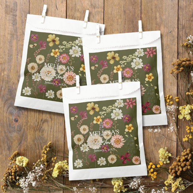 Sachets En Papier Fleur sauvage aquarelle boho rustique fleur sauvag (Créateur téléchargé)