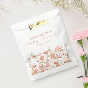 Sachets En Papier Fleur sauvage bébé en Fleur Baby shower fille