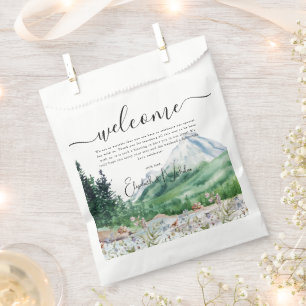 Sachets En Papier Fleur Sauvage de Montagne   Bienvenue au Mariage