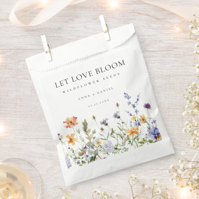 Sachets En Papier Fleur sauvage d'été graines mariage Favor sac (Coupé)