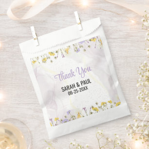 Sachets En Papier Fleur sauvage Lavande Et Mariage Floral Jaune